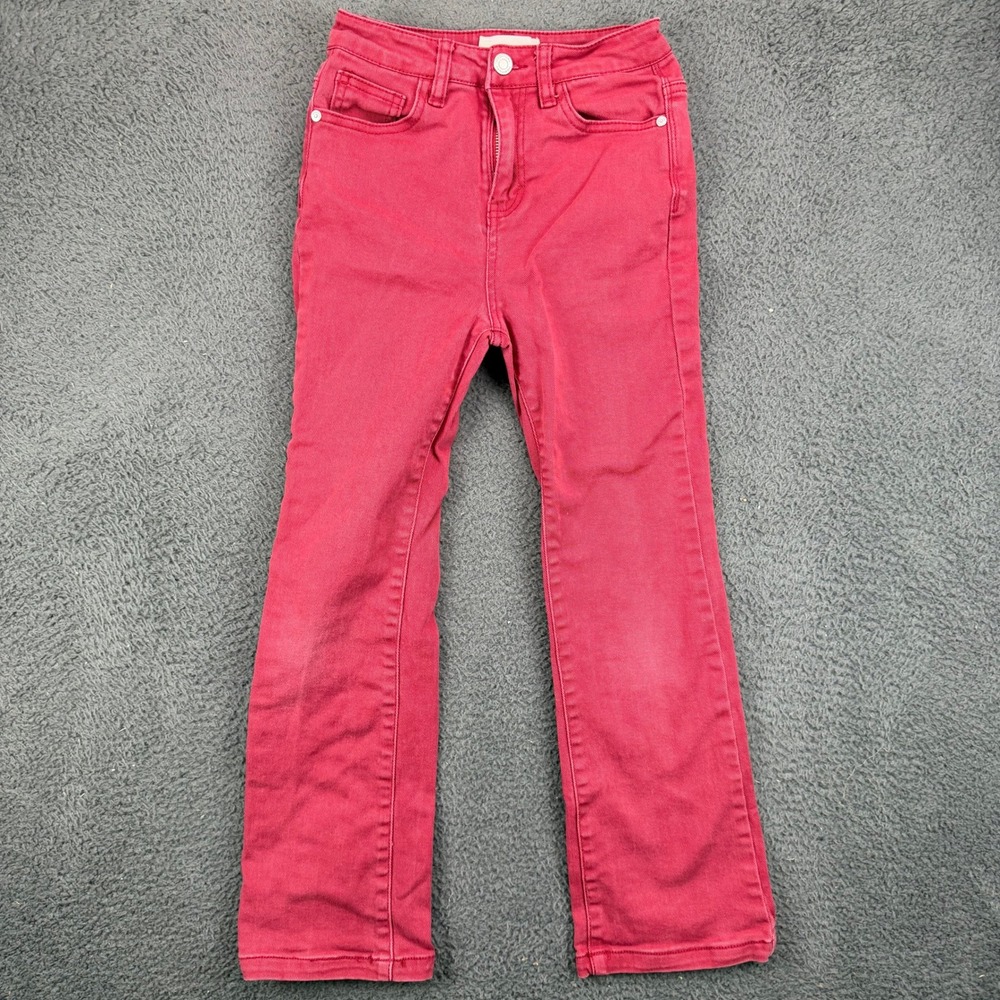 Habitual Kid High Waist Pant Red Straight Leg Denim Jeans Girls Size 10